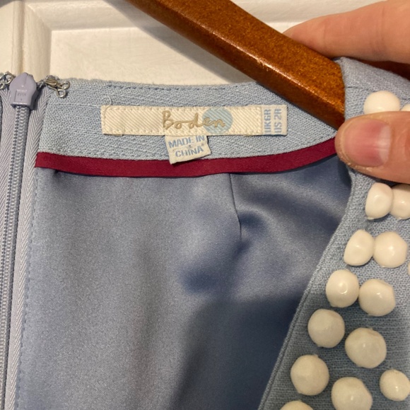 Boden Powder Blue Beaded Shift Dress - Size 2 - Picture 7 of 12